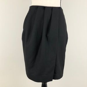 Poleci Pleated Faux Wrap Pencil Skirt
